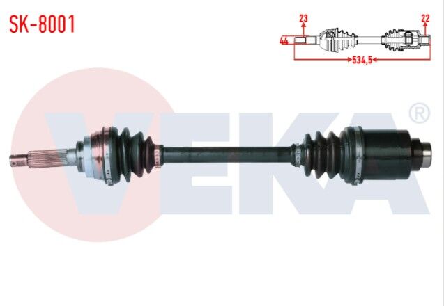 Suzuki Alto I (EC) 0.8 Uzunluk 534,5mm 1986-1993 Komple Aks Sol Ön
