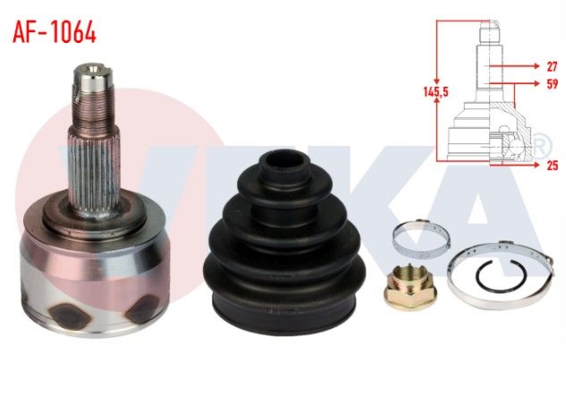 ALFA ROMEO GIULIETTA (940) 1.4 TB 27X25X59 UZUNLUK 145,5mm 2010- AKS KAFASI SOL-SAG ON DIS