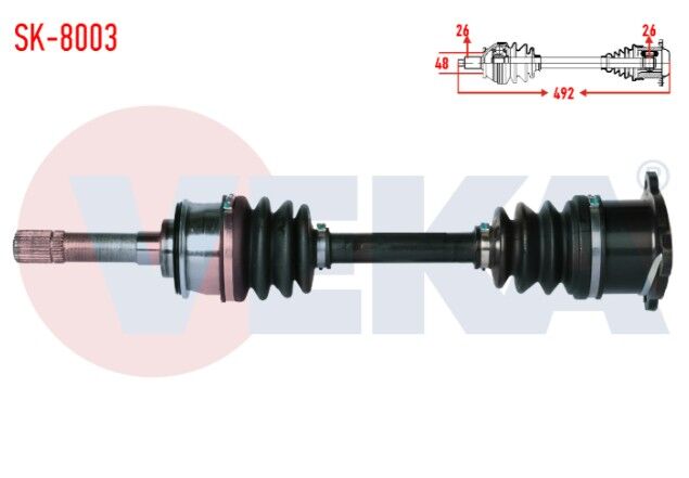 Suzuki Vitara (ET,TA) 1.6i 16v Uzunluk 492mm 1988-1999 Komple Aks Sol Ön