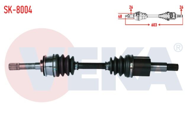 Suzuki Vitara (ET,TA) 1.6i 16v Uzunluk 603mm 1988-1999 Komple Aks Sağ Ön