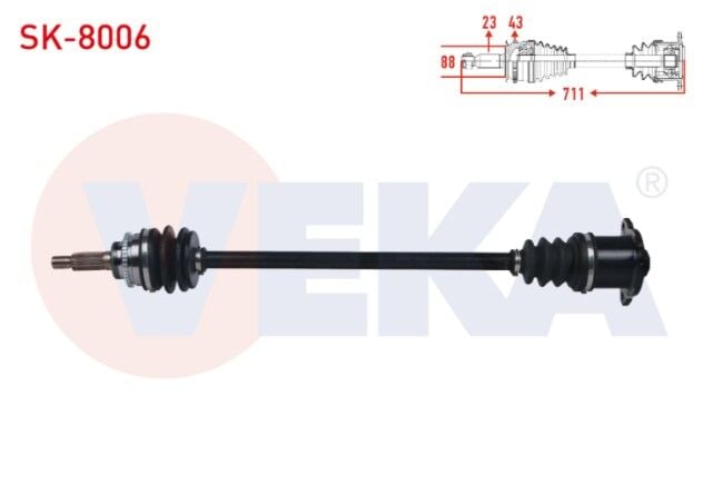 Suzuki Swift III (MZ,EZ) 1.3i 4X4 Absli 43 Dış Uzunluk 711 2005-2010 Komple Aks Sağ Arka