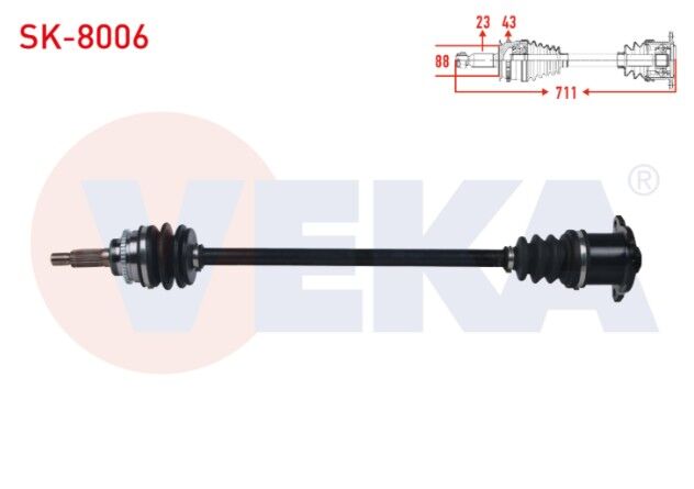 Suzuki Swift III (MZ,EZ) 1.3i 4X4 Absli 43 Dış Uzunluk 711 2005-2010 Komple Aks Sağ Arka