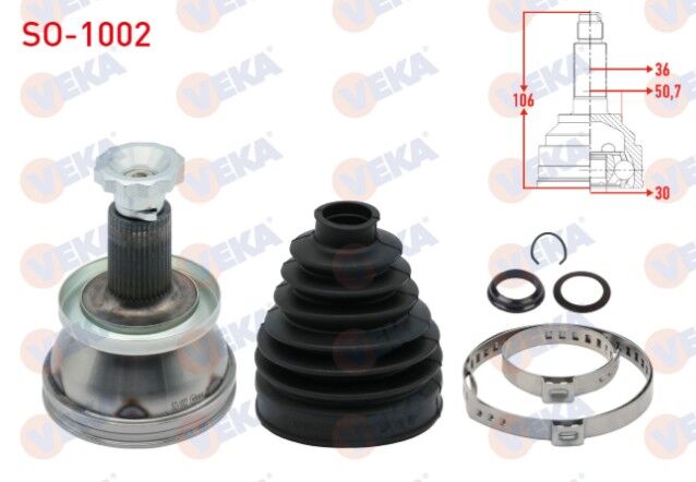 Volkswagen Polo (9N_) 1.2i 30X36X52 Uzunluk 107 mm 2001-2012 Aks Kafası Sol-Sağ Ön Dış