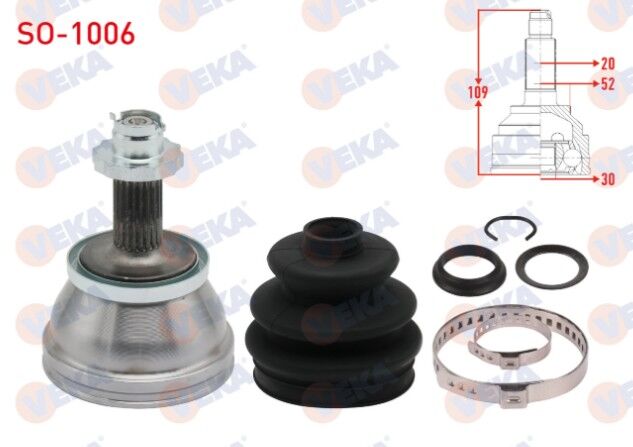 Skoda Fabia (6Y2) 1.2i 20X30X52 Uzunluk 107.5mm 1999-2007 Aks Kafası Sol-Sağ Ön Dış