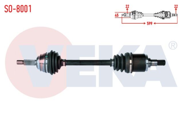 Skoda Favorit 135 1.3 Uzunluk 599mm 1989-1994 Komple Aks Sol Ön