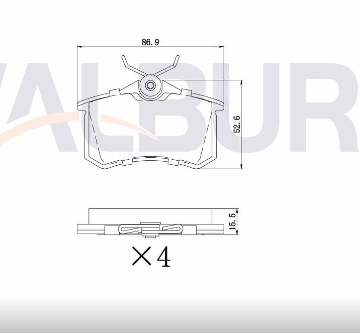 GOLF IV-V-VI/JETTA V-VI/POLO III-IV-V-VI/CADDY III/CLIO III/MEGANE III-IV/207/208/307/308/PARTNER/C3 II-III/C4 II/A3 II/A4 II-III/A6 II/LEON II-III/IBIZA III-IV/CROSSLAND FREN BALATA ARKA 15,5mm