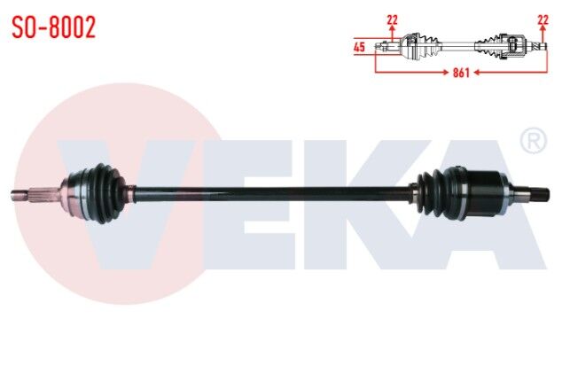 Skoda Favorit 135 1.3 Uzunluk 861mm 1989-1994 Komple Aks Sağ Ön