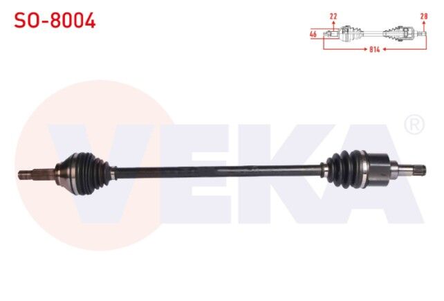 Skoda Citigo 1.0 A-T/M-T Uzunluk 814 mm 2011- Komple Aks Sağ Ön