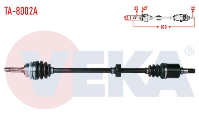 Tata Indigo (4_V2) 1.4 CRDI Turbo Absli 42 Dış Uzunluk 870mm 2003- Komple Aks Sağ Ön