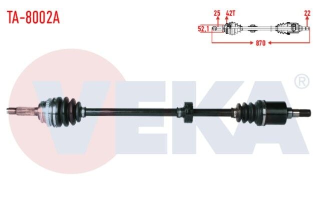 Tata Indigo (4_V2) 1.4 CRDI Turbo Absli 42 Dış Uzunluk 870mm 2003- Komple Aks Sağ Ön