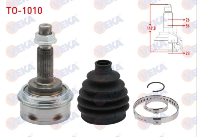 Toyota Corolla (_E10_) 1.3i EE101 26X23X56 Uzunluk 149,8 mm 1992-1997 Aks Kafası Sol-Sağ Ön Dış