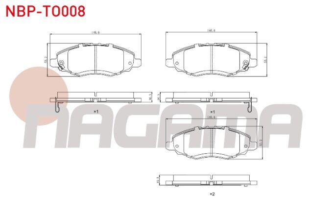Toyota Hilux Pick Up 2.5 D 2005-2011 / Hilux Pick Up 2.5 D-4D 2005-2011 Fren Balata Ön İkazlı