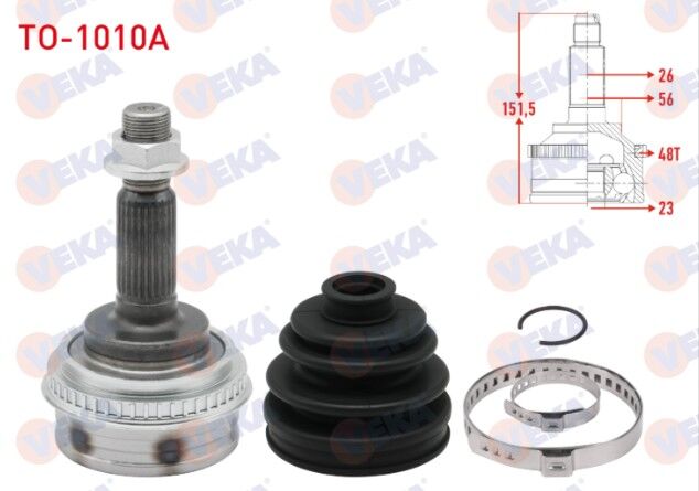 Toyota Corolla (_E10_) 1.3i EE101 Absli 48 DIS 26X23X56 Uzunluk 149.8mm 1992-1997 Aks Kafası Sol-Sağ Ön Dış