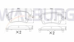 CITROEN JUMPY 1.6 BlueHDI 2016- / PEUGEOT EXPERT 1.6 BlueHDI 2016- / TOYOTA PROACE (MPY_) 1.6 D 2016- / PROACE (MPY_) 2.0 D 2016- FREN BALATA ARKA IKAZLI