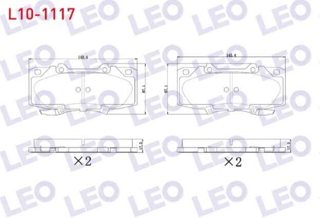 Toyota Hilux Pick Up (TGN1_, GGN2_, GGN1_, KUN2_, KUN1_) 2.5 D-4D 17.20mm 2005- Fren Balata Ön İkazlı