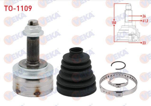 Toyota Corolla (E15_) 1.4 D-4D 26X23X61,2 Uzunluk 147.65mm 2007-2012 Aks Kafası Sol-Sağ Ön Dış