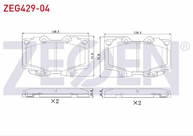 Toyota Hilux Pick Up 2.5 D 1983-2005/2.5 D-4D 1983-2005/Land Cruiser (_J7_) 2.4i 1984-1996/Land Cruiser 90 (_J9_) 3.0 TD 1996-2002/3.0 D 1996-2002/3.0 D-4D 1996-2002 Fren Balata Ön İkazlı