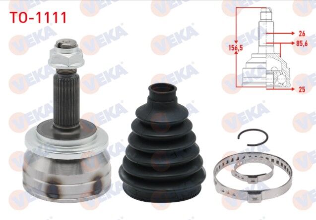 Toyota Corolla 1.4 D-4D 26X25X85,60 Uzunluk 156,50mm 2012- Aks Kafası Sol-Sağ Ön Dış