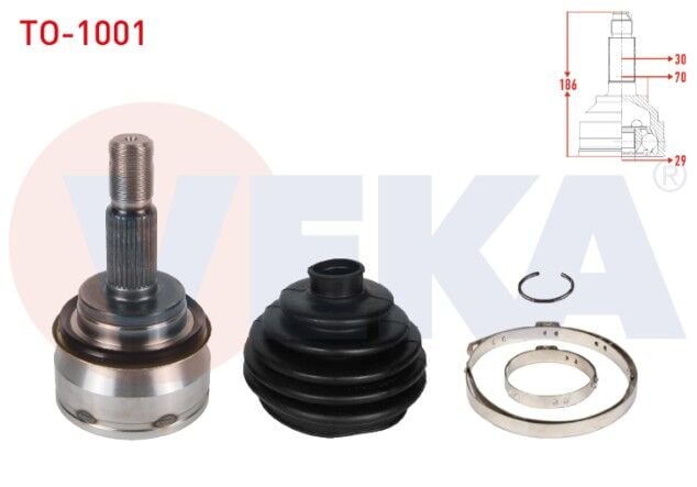 Toyota Hilux VII Pick Up Revo (_N1_) 2.4 D - 2.8 D 2015- Aks Kafası Sol-Sağ Ön Dış 30X29X70 Uzunluk 186mm