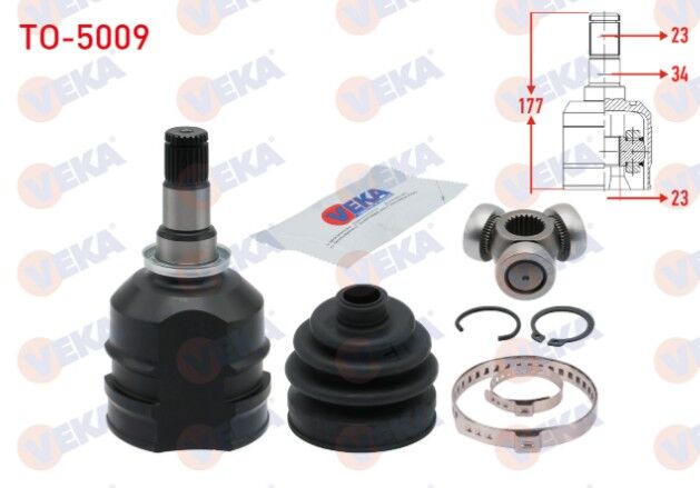 Toyota Corolla (_E10_) 1.6i AE101 23X23X34 Uzunluk 177mm 1992-1997 Aks Kafası Sol-Sağ Ön İç