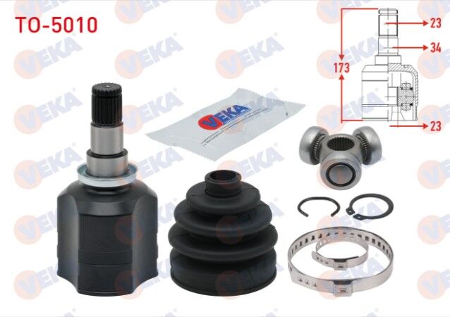 Toyota Corolla (_E12_) 1.4 VVT-I 23X23X34 Uzunluk 173mm 2002-2007 Aks Kafası Sol-Sağ Ön İç