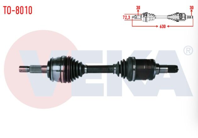 Toyota Hilux Pick Up (TGN1_, GGN2_, GGN1_, KUN2_, KUN1_) 2.5 D-4D 4X4 Uzunluk 630mm 2005-2011 Komple Aks Sol-Sağ Ön