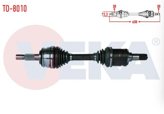 Toyota Hilux Pick Up (TGN1_, GGN2_, GGN1_, KUN2_, KUN1_) 2.5 D-4D 4X4 Uzunluk 630mm 2005-2011 Komple Aks Sol-Sağ Ön