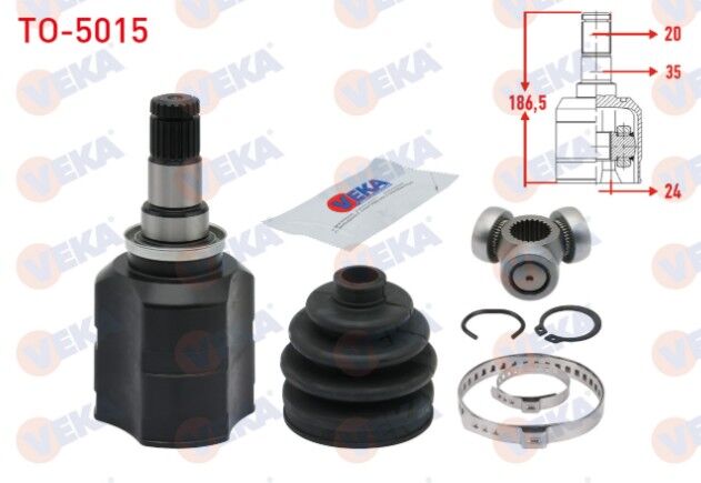 Toyota Corolla 1.4 D-4D 20X24X35 Uzunluk 186,50mm 2012- Aks Kafası Sağ Ön İç