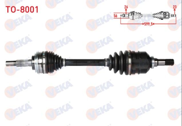 Toyota Corolla (_E10_) 1.6i Uzunluk 599,5mm 1992-1997 Komple Aks Sol Ön