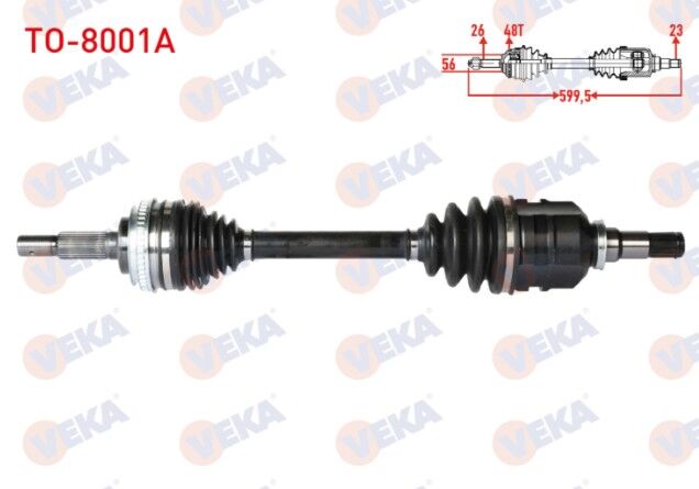 Toyota Corolla (_E10_) 1.6 Absli 48 Dış Uzunluk 599,5mm 1992-1997 Komple Aks Sol Ön