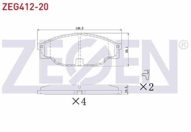 Toyota Hilux Pick Up (_N_) 2.5 D-4D 1983-2005/Hilux Pick Up (_N_) 2.5 2.4 D 1983-2005/Hiace III (_H10_) 2.0 1989-1995/Hiace III (_H10_) 2.4 D 1989-1995 Fren Balata Ön İkazlı