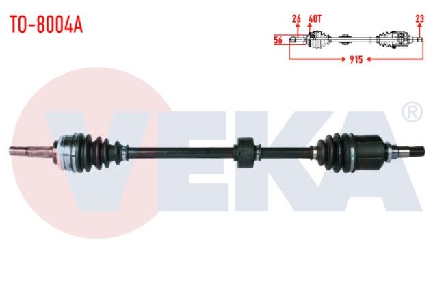 Toyota Corolla (_E12_) 1.4 VVT-I Absli 48 Dış Uzunluk 915mm 2002-2007 Komple Aks Sağ Ön