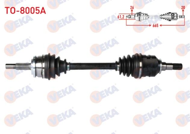 Toyota Corolla (E15_) 1.4 D-4D Uzunluk 665mm 2007-2012 Komple Aks Sol Ön