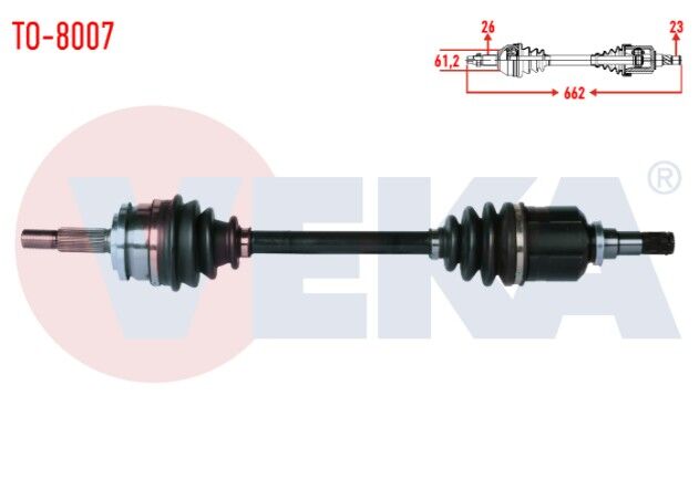 Toyota Corolla (E15_) 1.6 VVT-I Uzunluk 662mm 2007-2012 Komple Aks Sol Ön