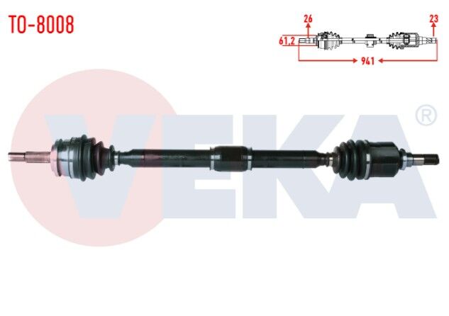 Toyota Corolla (E15_) 1.6 VVT-I Uzunluk 941mm 2007-2012 Komple Aks Sağ Ön