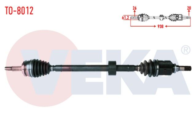 Toyota Corolla 1.4 D-4D M-T Uzunluk 938 mm 2012- Komple Aks Sağ Ön