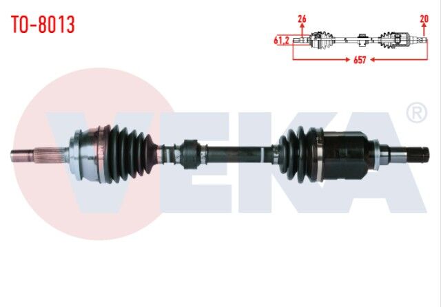 Toyota Auris (NZE18,ZRE18) 1.6 VVT-I M-T Uzunluk 657 mm 2012- Komple Aks Sol Ön