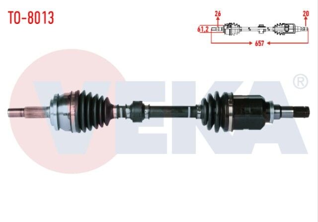 Toyota Auris (NZE18,ZRE18) 1.6 VVT-I M-T Uzunluk 657 mm 2012- Komple Aks Sol Ön