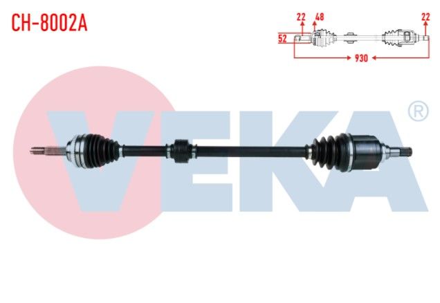 CHEVROLET KALOS (T200) 1.4 A-T ABSLI 48 DIS UZUNLUK 930mm 2003-2008 KOMPLE AKS SAG ON