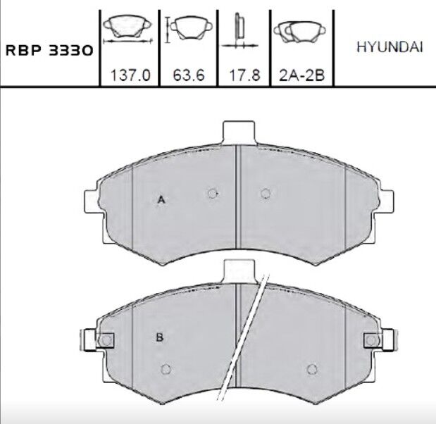 Elantra 00-03/Matrix 09- Ön Fren Balata
