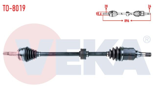 Toyota Yaris (P9) 1.4 D-4D M-T Uzunluk 896mm 2006-2010 Komple Aks Sağ Ön