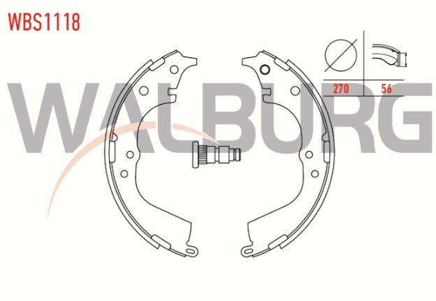 Toyota Hilux Pick Up (_N_) 2.4 D 270X56 mm 1983-2005/Toyota Hiace IV (_H1_,_H2_) 2.4 TD 1996-2006/Toyota Hiace IV (_H1_,_H2_) 2.5 D4D 1996-2006 Fren Pabuç Balata Arka