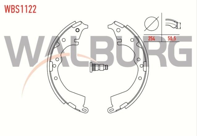 Toyota Hilux Pick Up (TGN1_, GGN2_, GGN1_, KUN2_, KUN1_) 2.5 D-4D 4X2 254X50,5 mm 2005- /Toyota Hilux (_N_) 2.5 D4D 1983-2005 Fren Pabuç Balata Arka