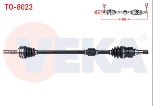 Toyota Yaris (P9) 1.0 VVT-I M-T Uzunluk 884mm 2006-2010 Komple Aks Sağ Ön