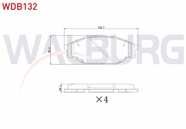 Toyota Hilux Pick Up (_N_) 2.4 D 4X4 1983-2005 / Hiace II (H5_) 2.4 D 1983-1989 / Hilux Pick Up (_N_) 2.5 D 1983-2005 Fren Balata Ön Tel Delikli