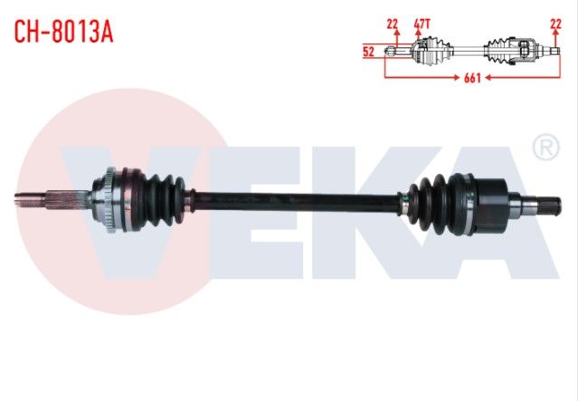 CHEVROLET AVEO (T250) 1.2 8v SOCH ABSLI 47 DIS M-T UZUNLUK 661mm 2006-2011 KOMPLE AKS SOL ON