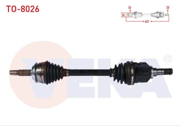 Toyota Yaris (P13) 1.4 D-4D A-T/M-T 2011- Komple Aks Sol Ön Uzunluk 657 mm