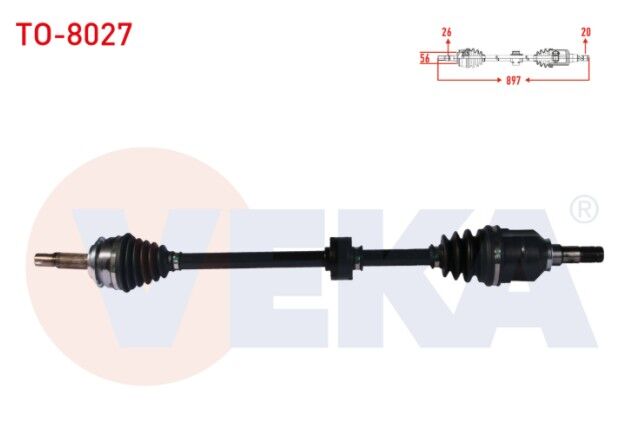 Toyota Yaris (P13) 1.4 D-4D A-T/M-T 2011- Komple Aks Sağ Ön Uzunluk 897 mm