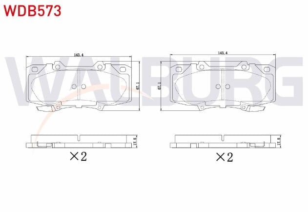 Toyota Hilux Pick Up (TGN1_, GGN2_, GGN1_, KUN2_, KUN1_) 2.5 D-4D 17.20mm 2005- Fren Balata İkazlı Ön