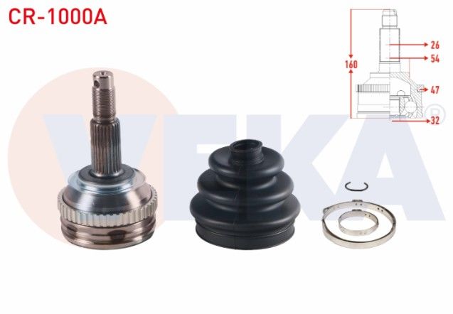 CHRYSLER VOYAGER III (GS) 2.4i 1995-2001 AKS KAFASI SOL-SAG ON DIS 26X32X54 ABS 47 DIS UZUNLUK 160mm